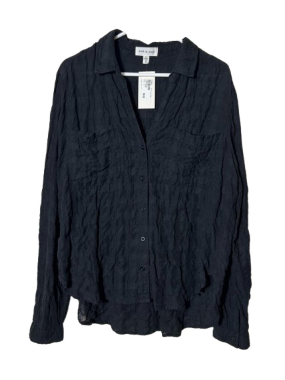 Cloth & Stone evereve black pucker check shirt long sleeve XL NWT